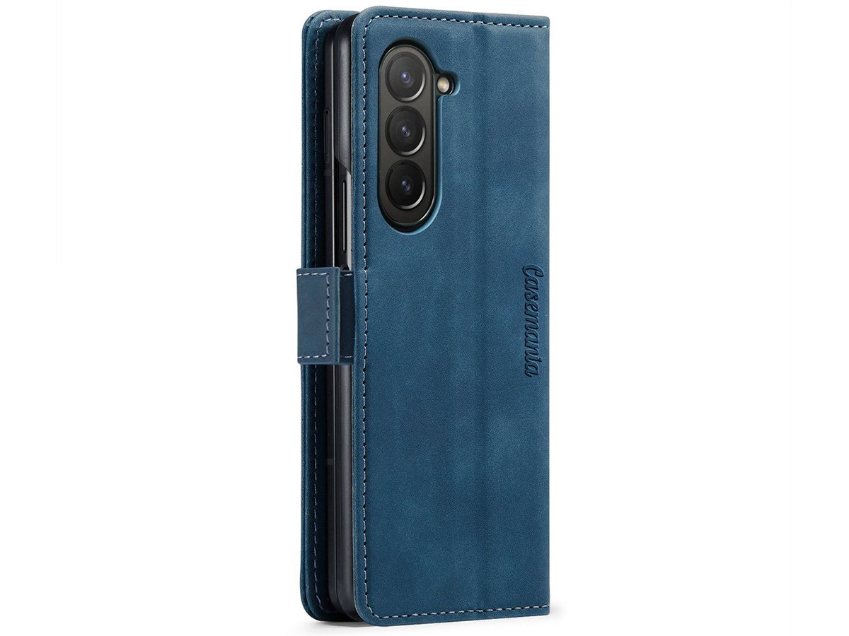CaseMania Vintage Slim Bookcase Donkerblauw - Samsung Galaxy Z Fold 7 hoesje