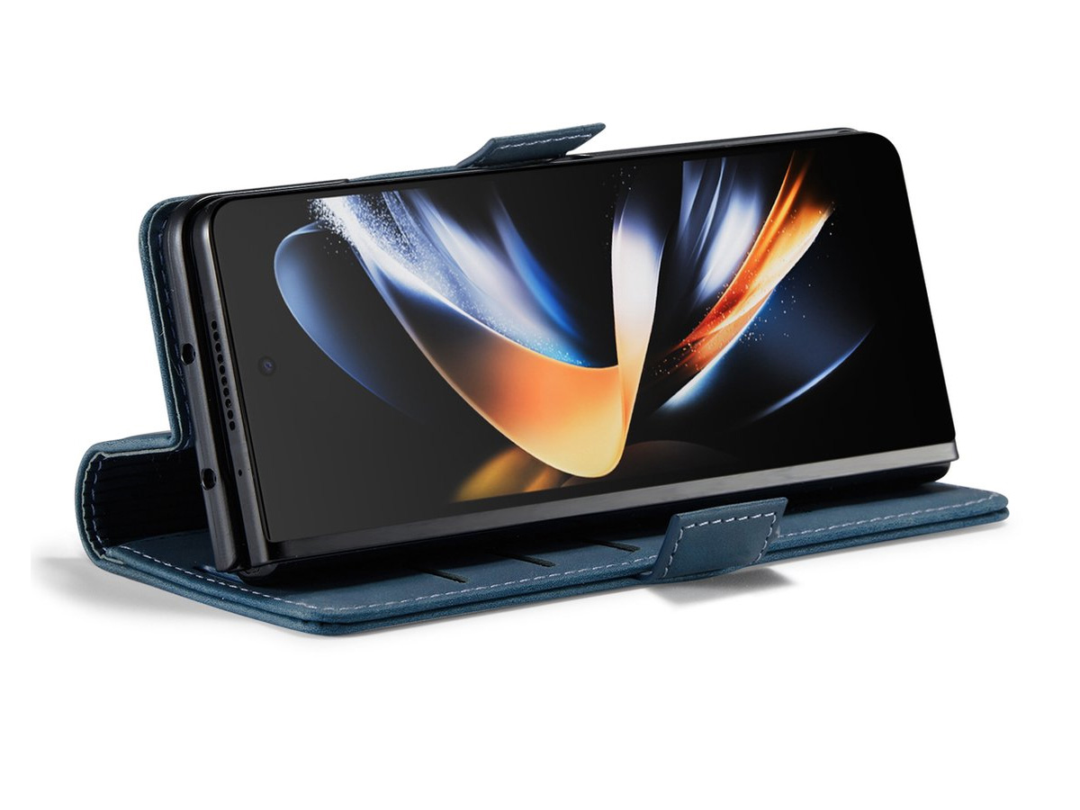 CaseMania Vintage Slim Bookcase Donkerblauw - Samsung Galaxy Z Fold 7 hoesje