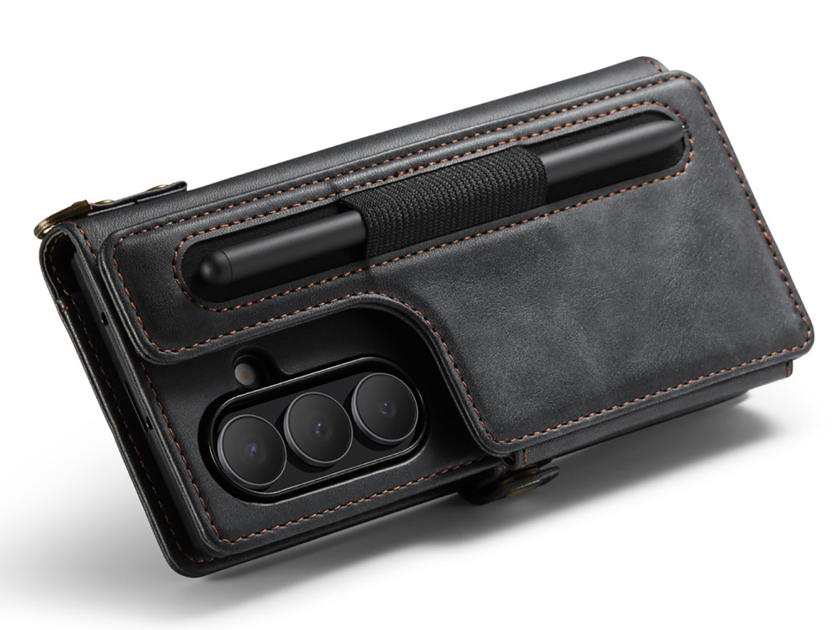 CaseMania Stand Wallet Bookcase Zwart - Samsung Galaxy Z Fold 7 hoesje