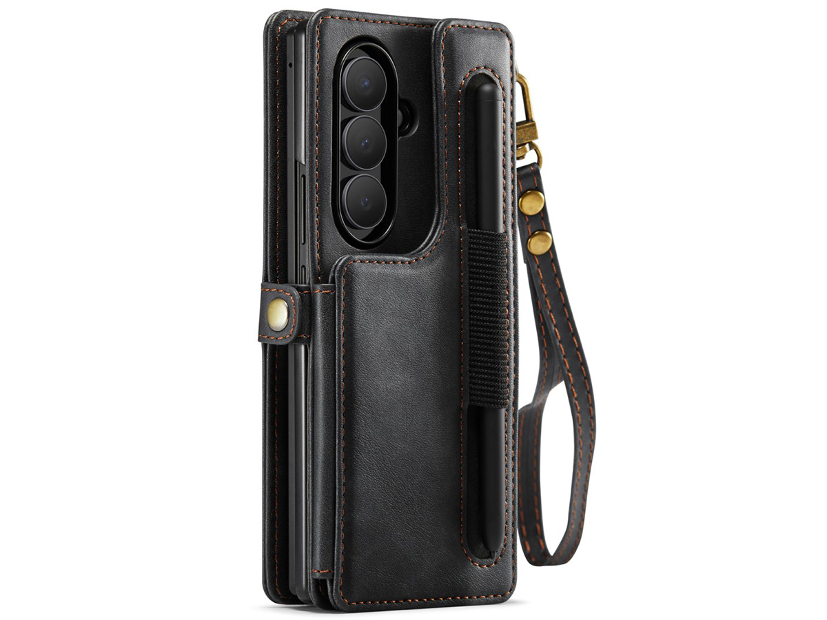 CaseMania Stand Wallet Bookcase Zwart - Samsung Galaxy Z Fold 7 hoesje