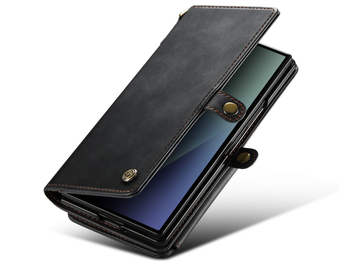 CaseMania Stand Wallet Bookcase Zwart - Samsung Galaxy Z Fold 7 hoesje