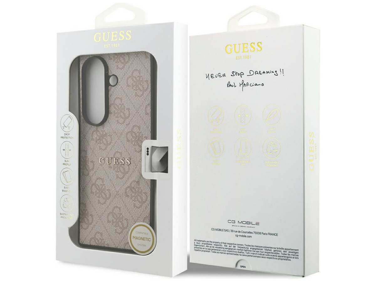 Guess 4G Monogram MagSafe Case Roze - Samsung Galaxy Z Fold 7 hoesje