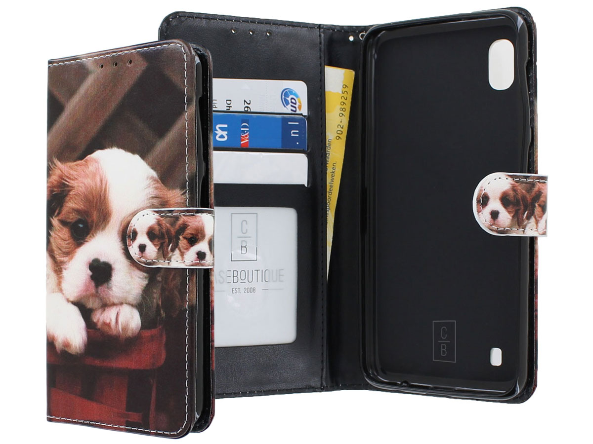 Book Case Mapje Hondje Puppy - Samsung Galaxy A10 hoesje