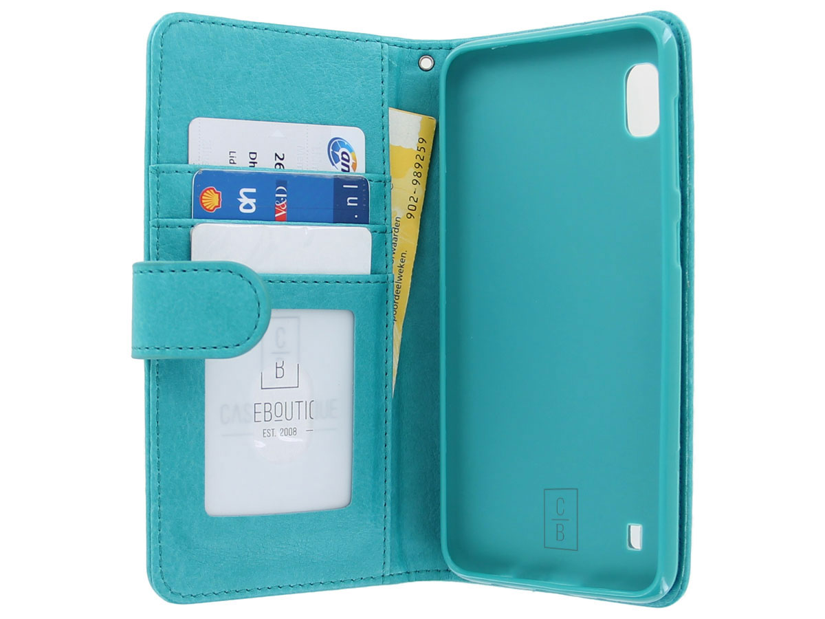 Glitsie Zip Case met Rits Turquoise - Samsung Galaxy A10 hoesje