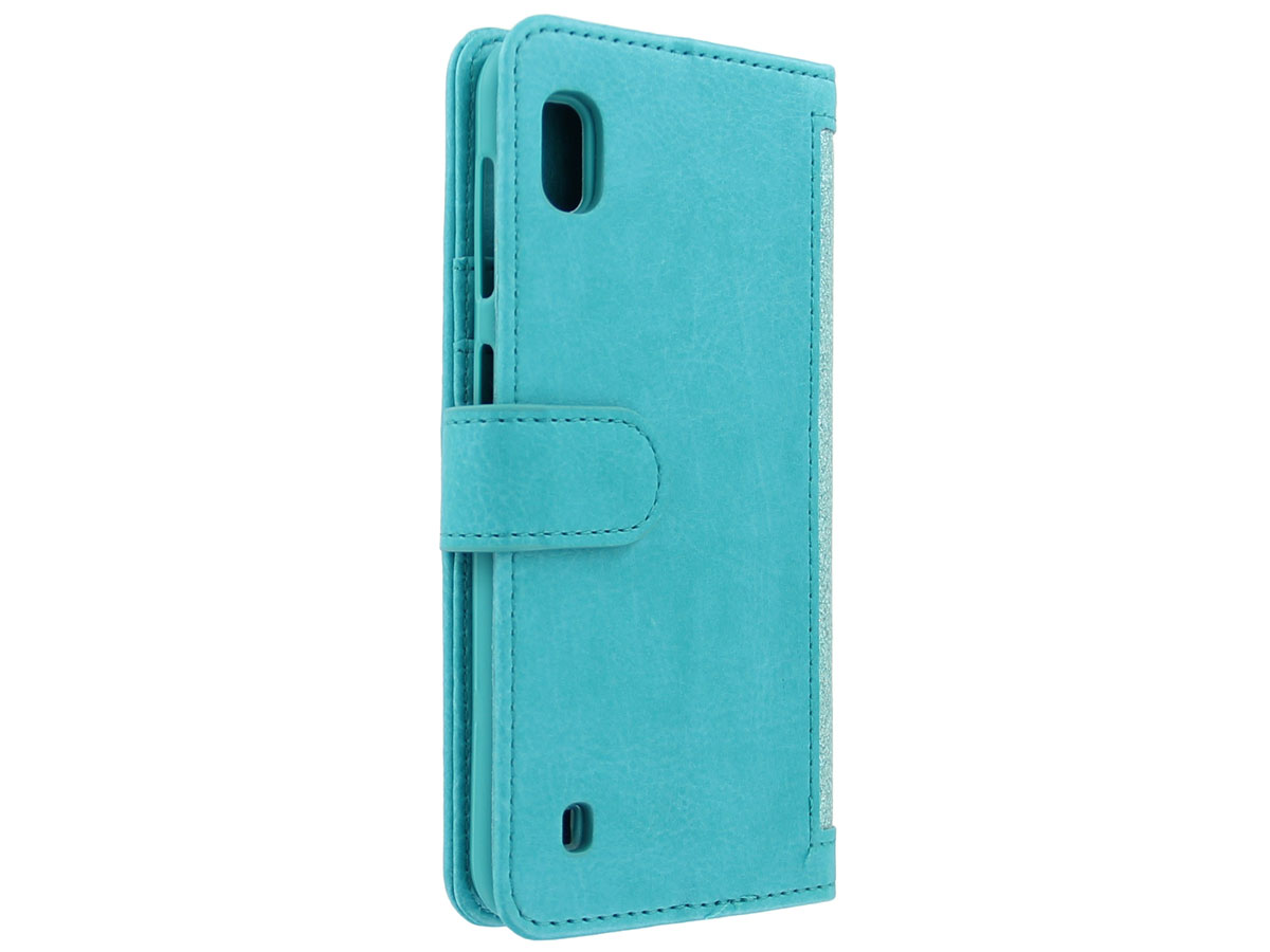 Glitsie Zip Case met Rits Turquoise - Samsung Galaxy A10 hoesje