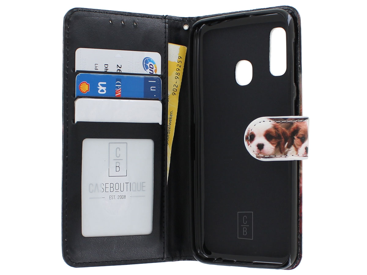 Book Case Mapje Puppy Hondje - Samsung Galaxy A20e hoesje