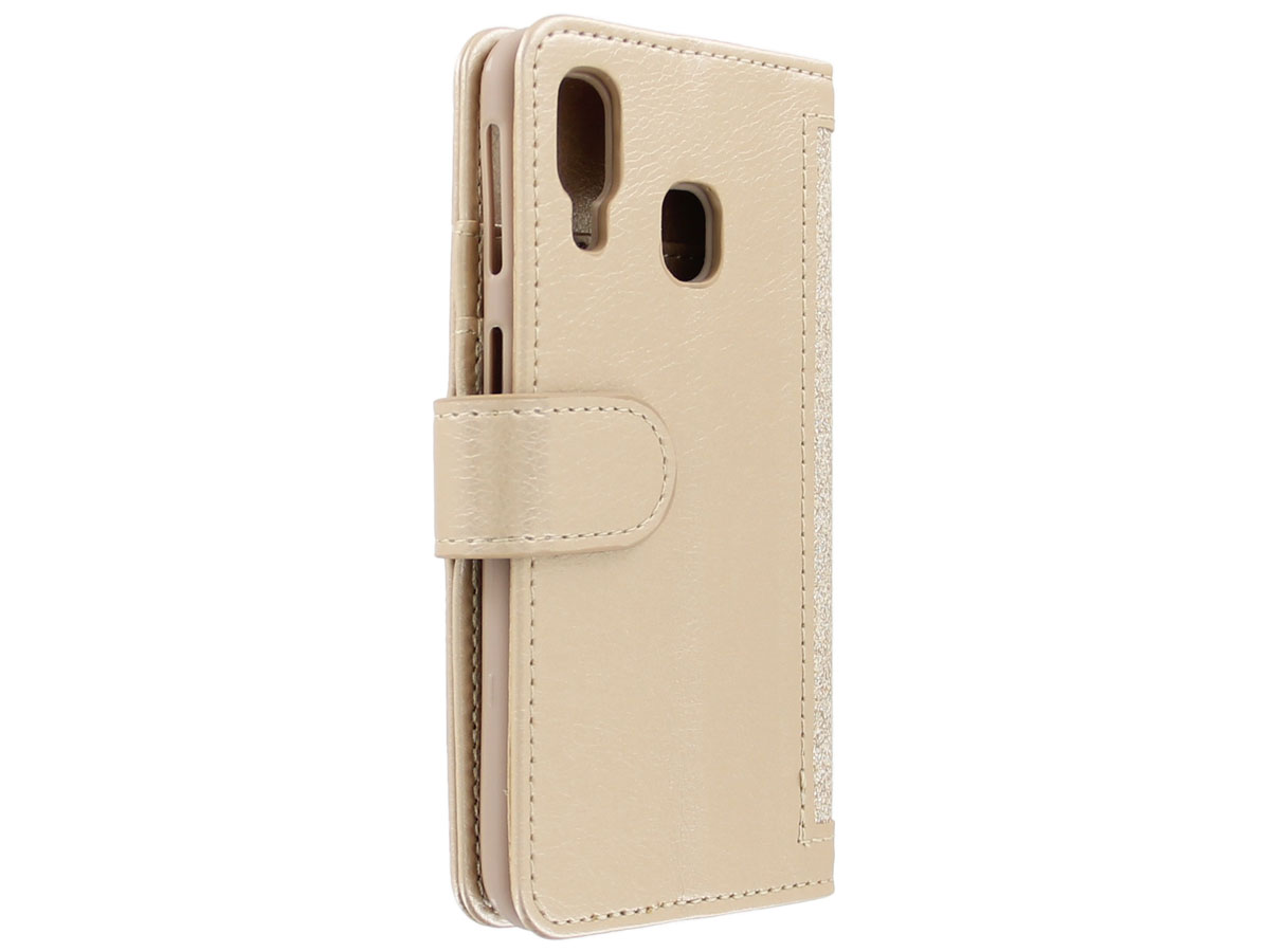 Glitsie Zip Case met Rits Goud - Samsung Galaxy A20e hoesje