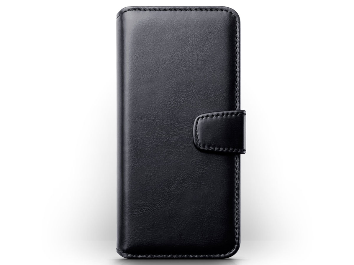 CaseBoutique Leather Wallet Zwart Leer - Galaxy A20e hoesje