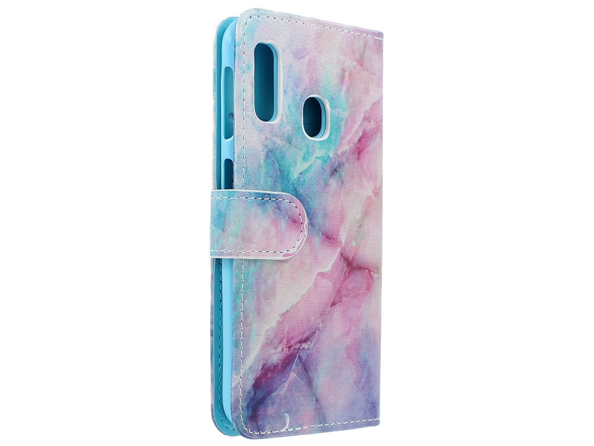 Zip Wallet Case Marble Print - Samsung Galaxy A20e hoesje