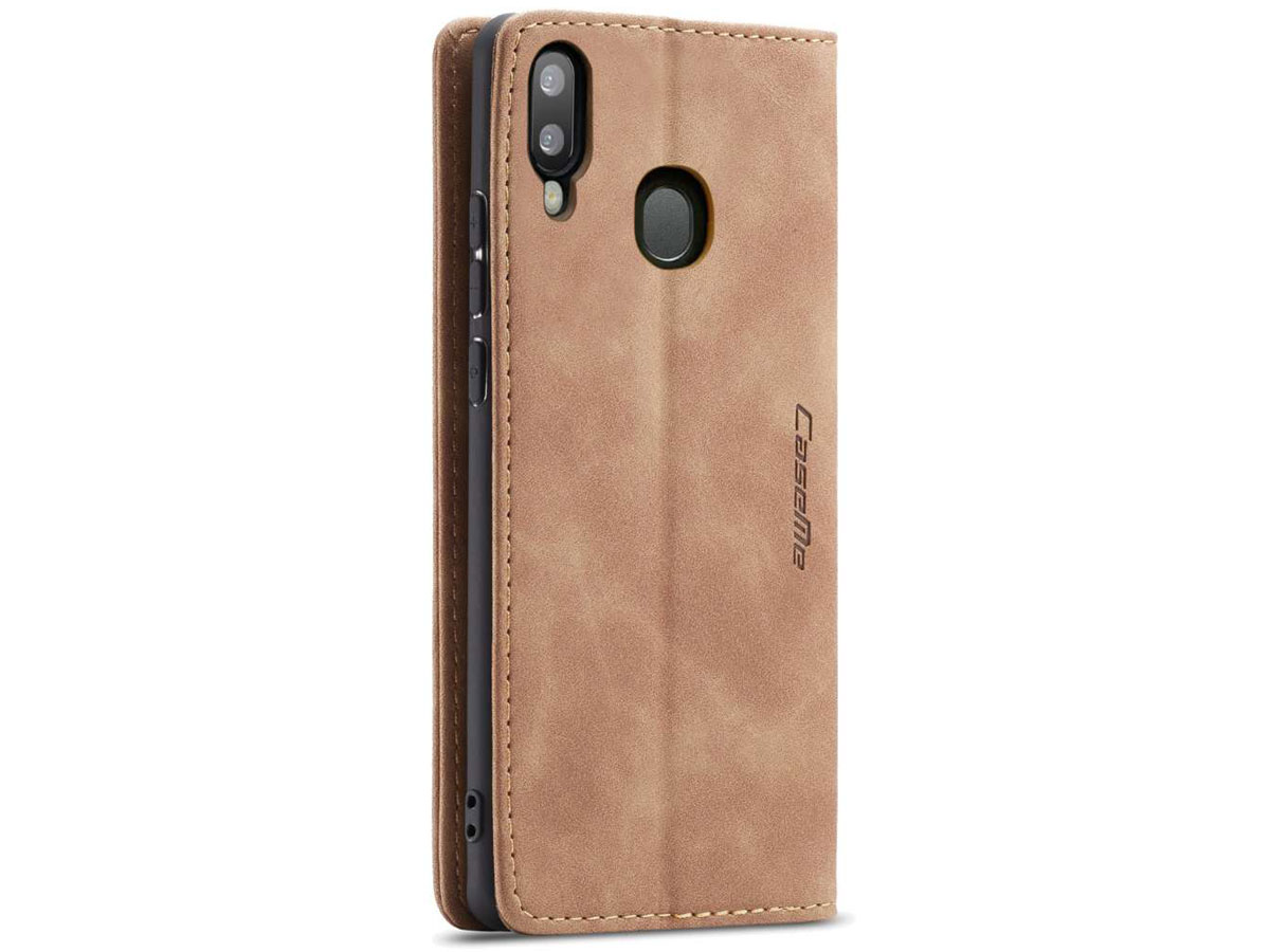 CaseMe Vintage BookCase Tan - Samsung Galaxy A20e hoesje