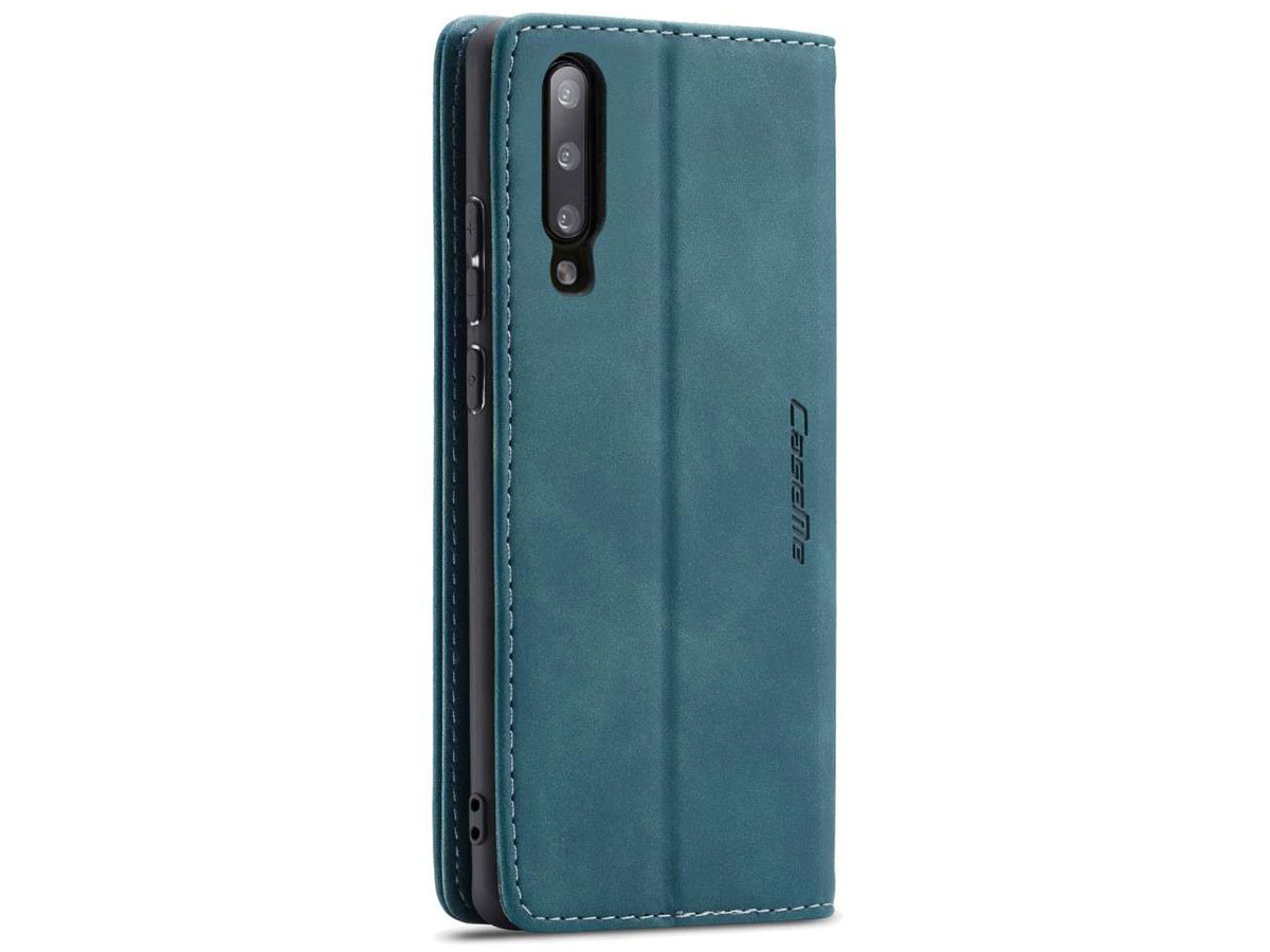 CaseMe Vintage BookCase Blauw - Samsung Galaxy A30s hoesje