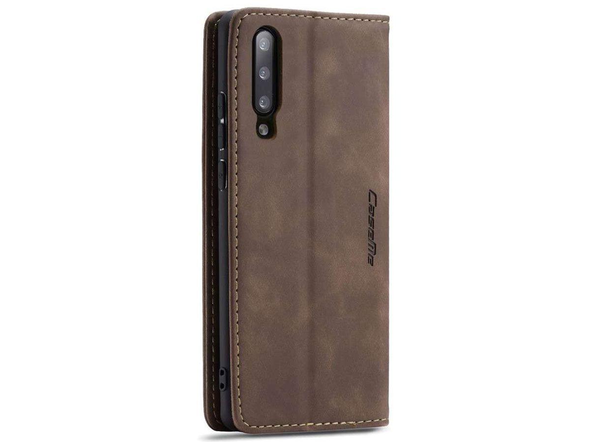 CaseMe Vintage BookCase Bruin - Samsung Galaxy A30s hoesje