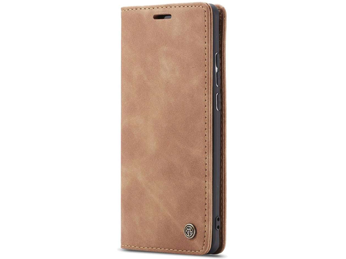 CaseMe Vintage BookCase Tan - Samsung Galaxy A30s hoesje