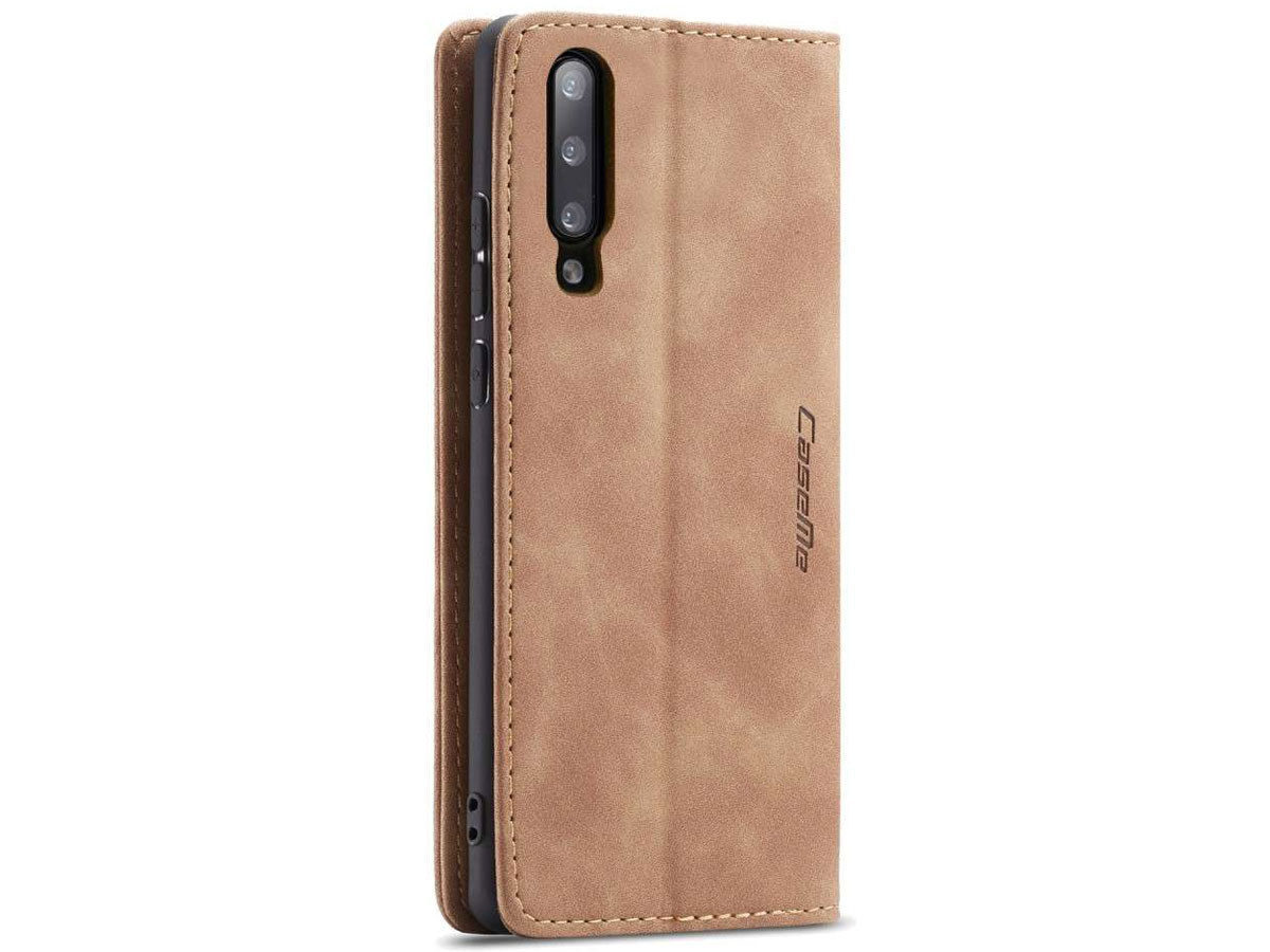 CaseMe Vintage BookCase Tan - Samsung Galaxy A30s hoesje