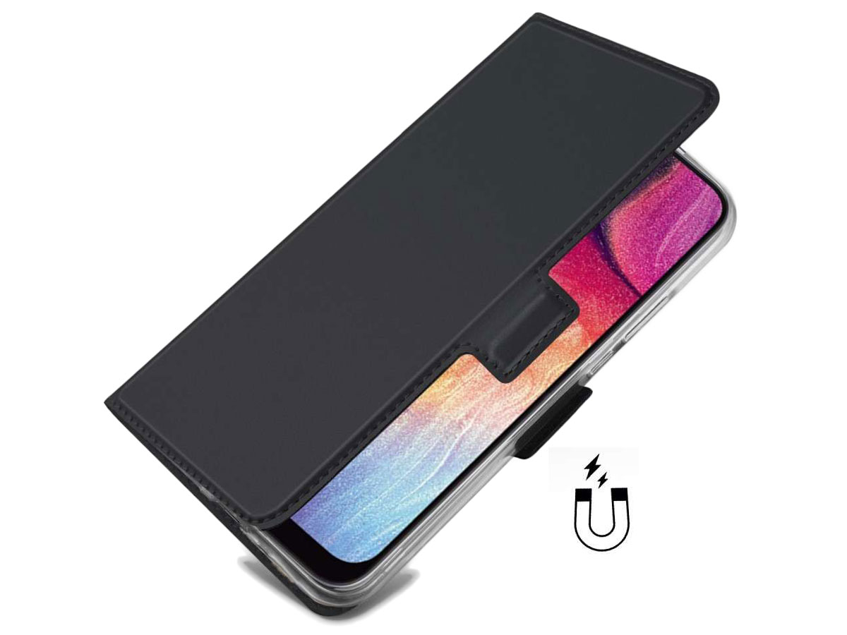 Book Case Mapje Zwart - Samsung Galaxy A30s hoesje