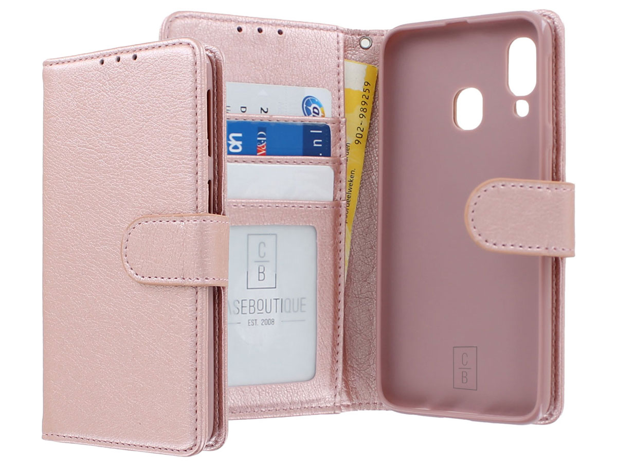 Bookcase Mapje Rosé Goud - Samsung Galaxy A40 hoesje