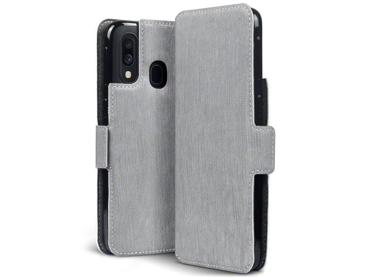 CaseBoutique Slim Wallet Case Grijs - Galaxy A40 hoesje