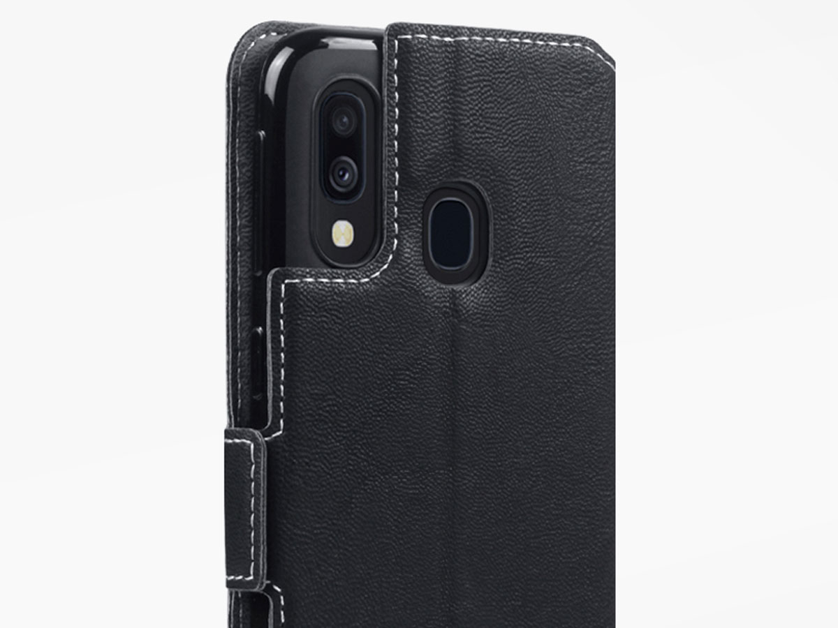 CaseBoutique Slim Wallet Case Zwart - Galaxy A40 hoesje