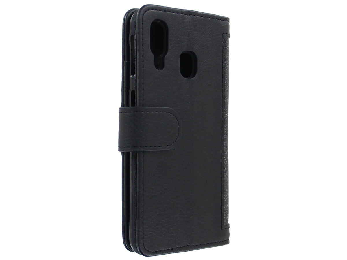Glitsie Zip Case met Rits Zwart - Samsung Galaxy A40 hoesje