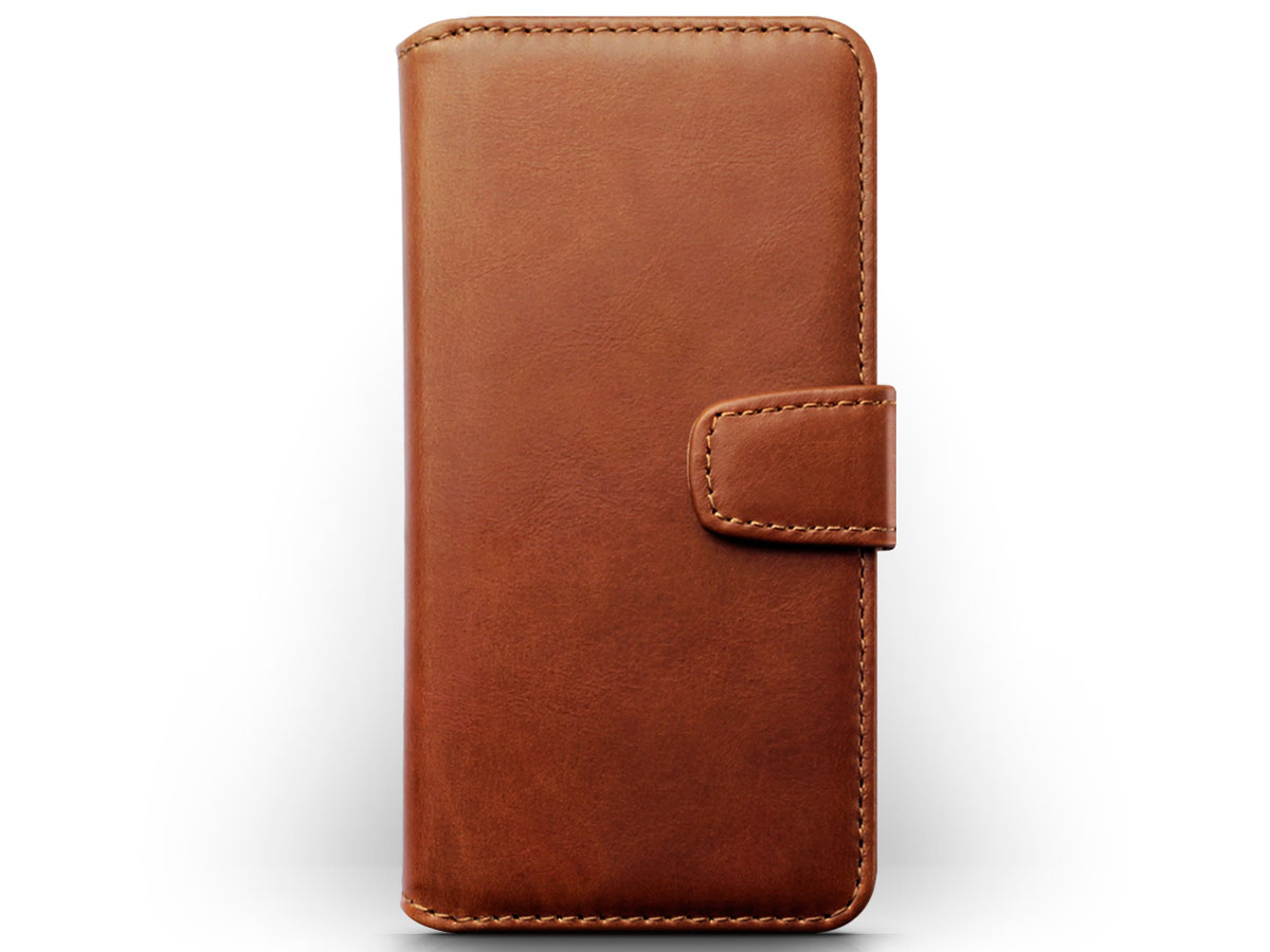 CaseBoutique Leather Wallet Cognac Leer - Galaxy A40 hoesje