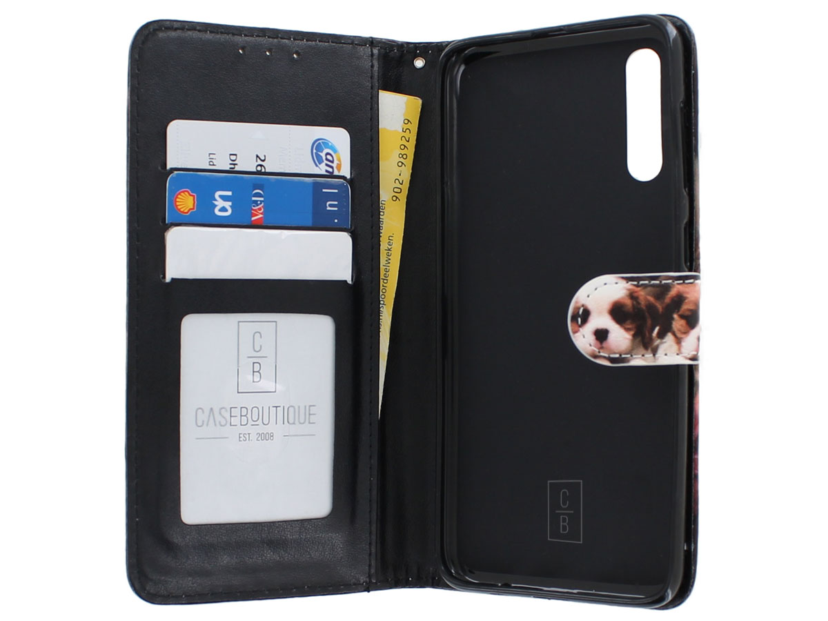 Book Case Mapje Hondje Puppy - Samsung Galaxy A50 hoesje