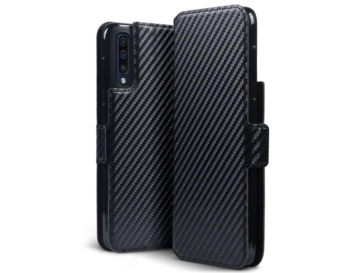 CaseBoutique Slim Wallet Case Carbon - Galaxy A50 hoesje