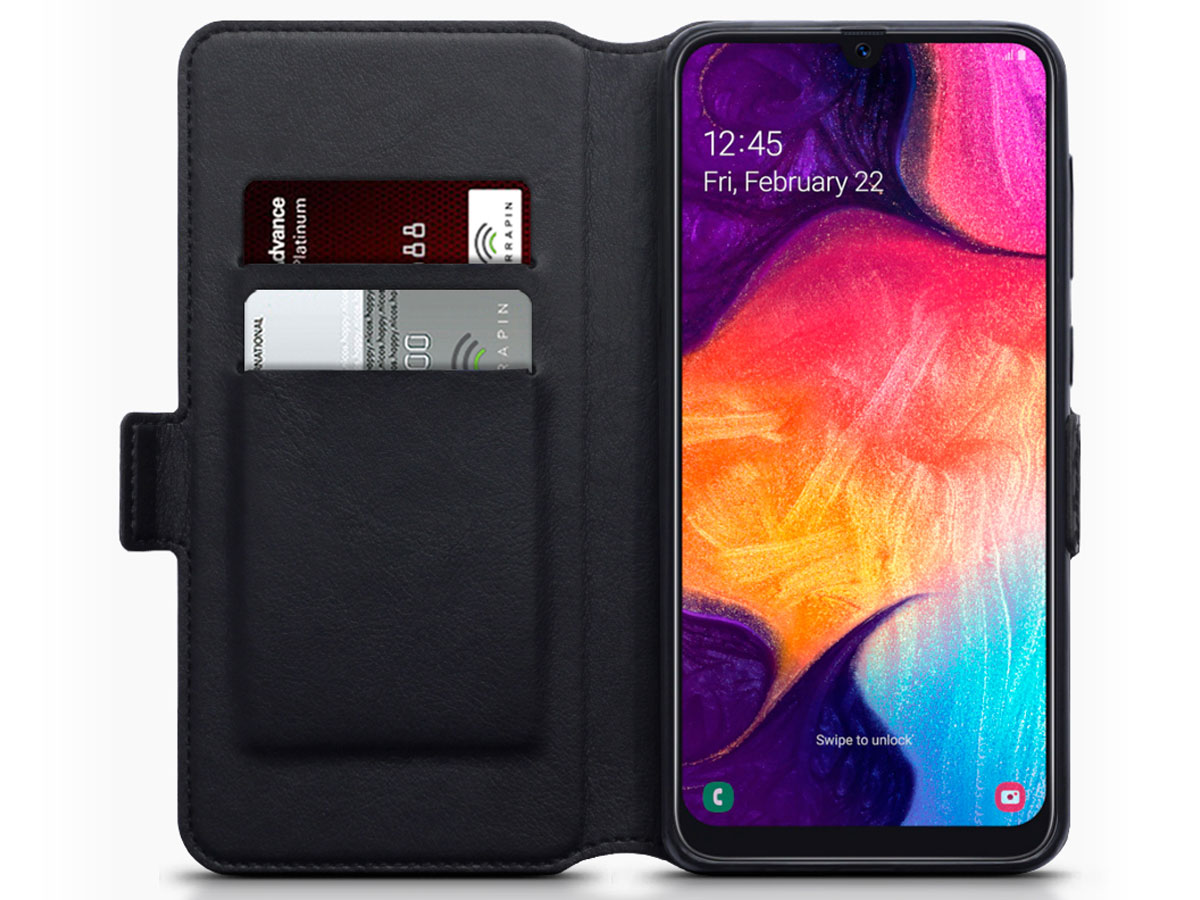 CaseBoutique Slim Wallet Case Carbon - Galaxy A50 hoesje