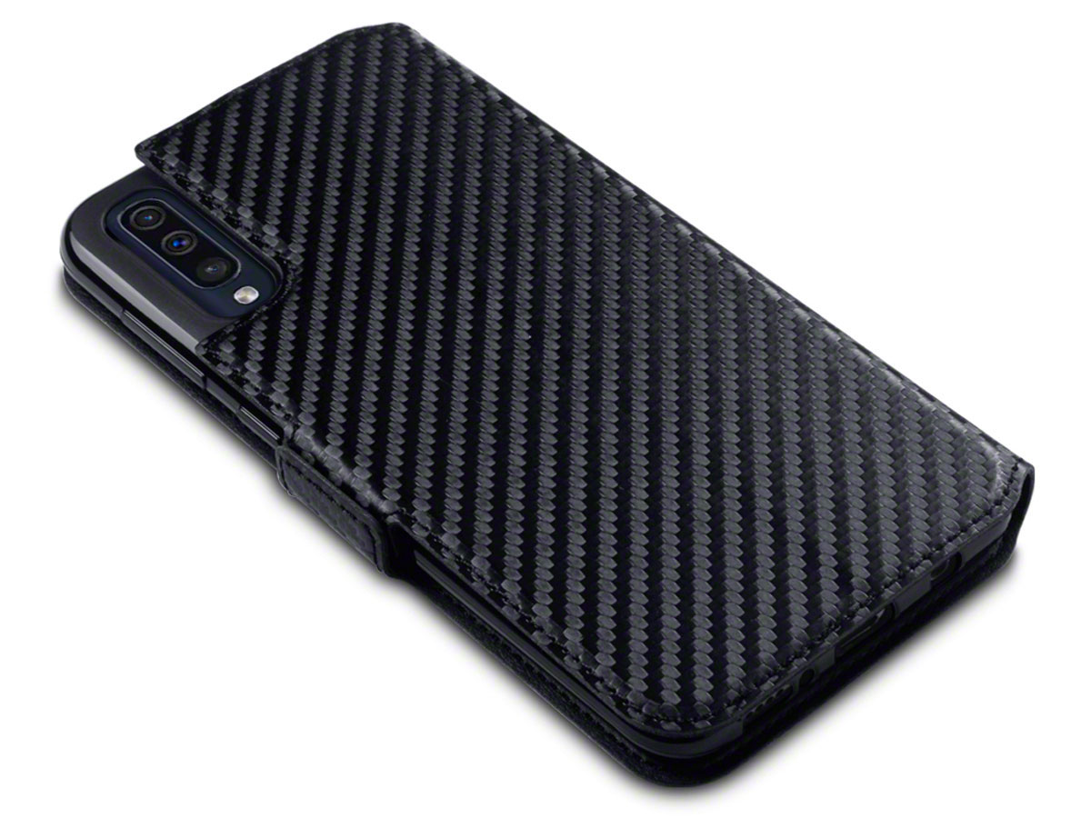 CaseBoutique Slim Wallet Case Carbon - Galaxy A50 hoesje