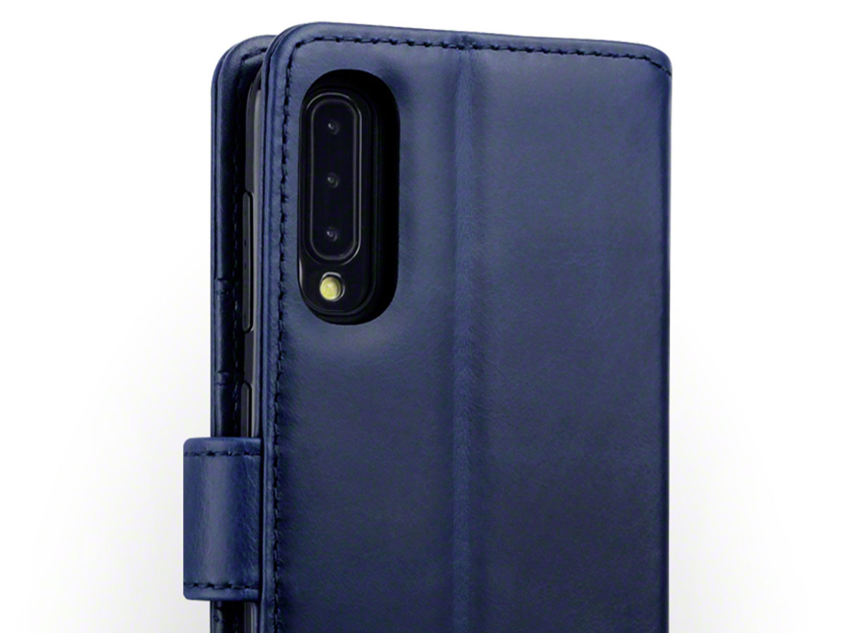 CaseBoutique Wallet Case Donkerblauw Leer - Galaxy A50 hoesje