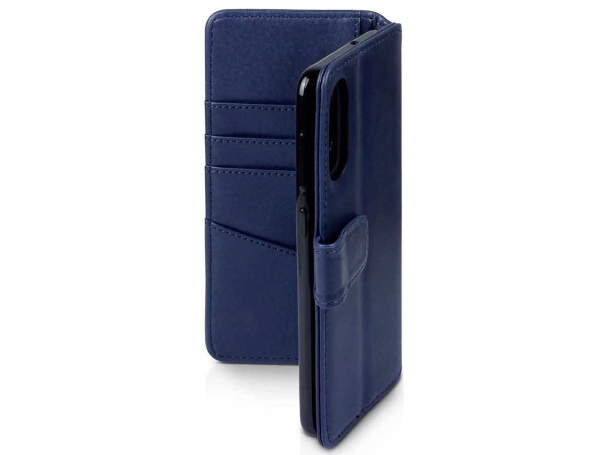 CaseBoutique Wallet Case Donkerblauw Leer - Galaxy A50 hoesje