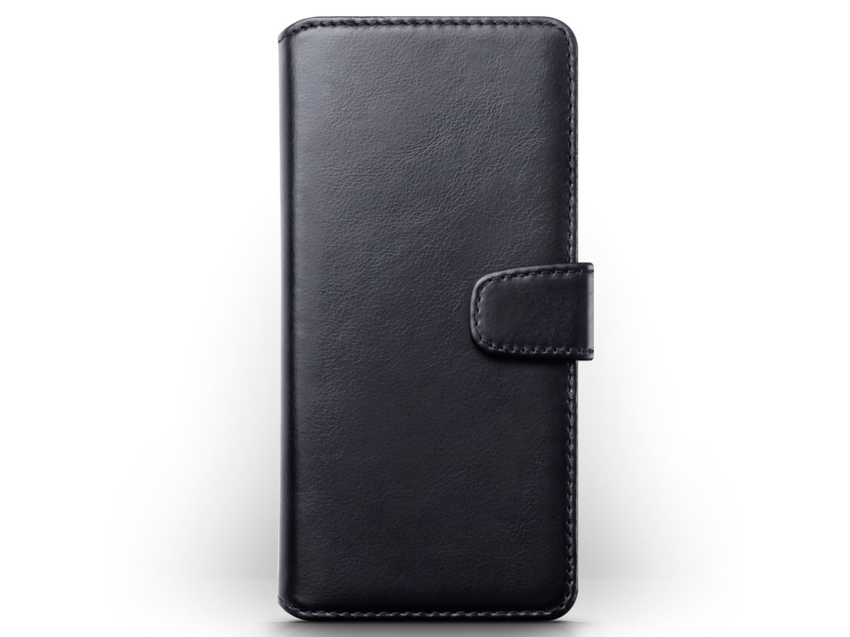 CaseBoutique Wallet Case Zwart Leer - Galaxy A50 hoesje