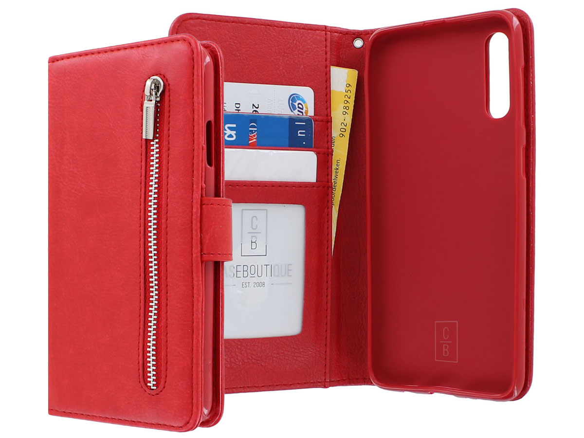 Book Case met Ritsvakje Rood - Samsung Galaxy A50 hoesje