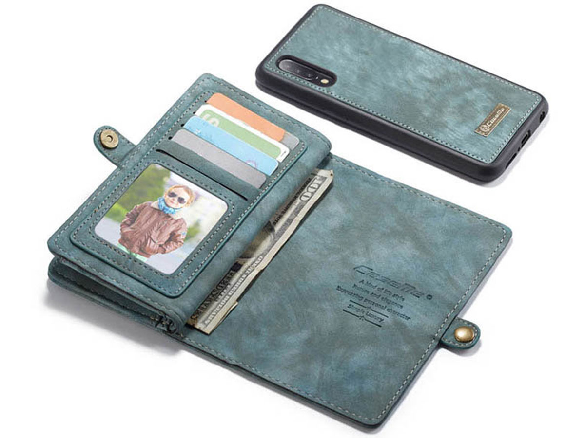 CaseMe 2in1 Wallet Ritsvak Case Blauw - Samsung Galaxy A50 Hoesje