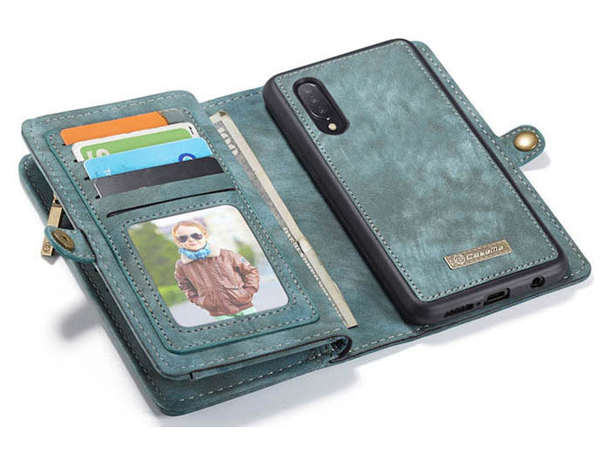 CaseMe 2in1 Wallet Ritsvak Case Blauw - Samsung Galaxy A50 Hoesje