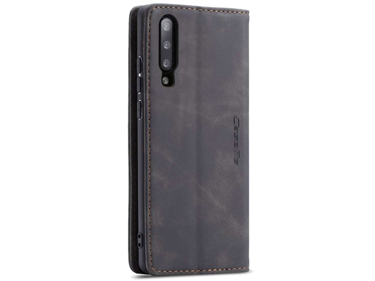 CaseMe Vintage BookCase Zwart - Samsung Galaxy A50 hoesje