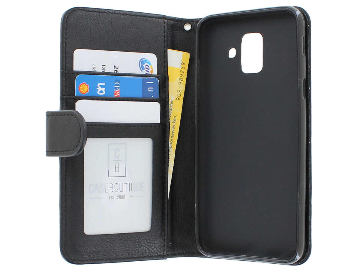 Zipper Wallet Case Zwart - Samsung Galaxy A6 hoesje