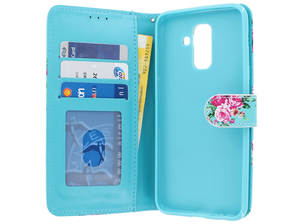 Flower Bookcase Wallet - Samsung Galaxy A6+ 2018 hoesje
