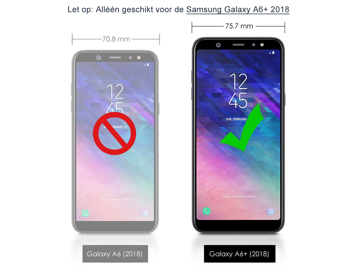 CaseBoutique Slim Grijs Leer - Galaxy A6+ 2018 hoesje