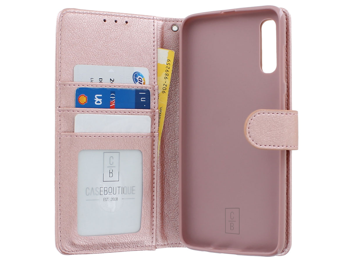 Bookcase Mapje Rosé Goud - Samsung Galaxy A70 hoesje
