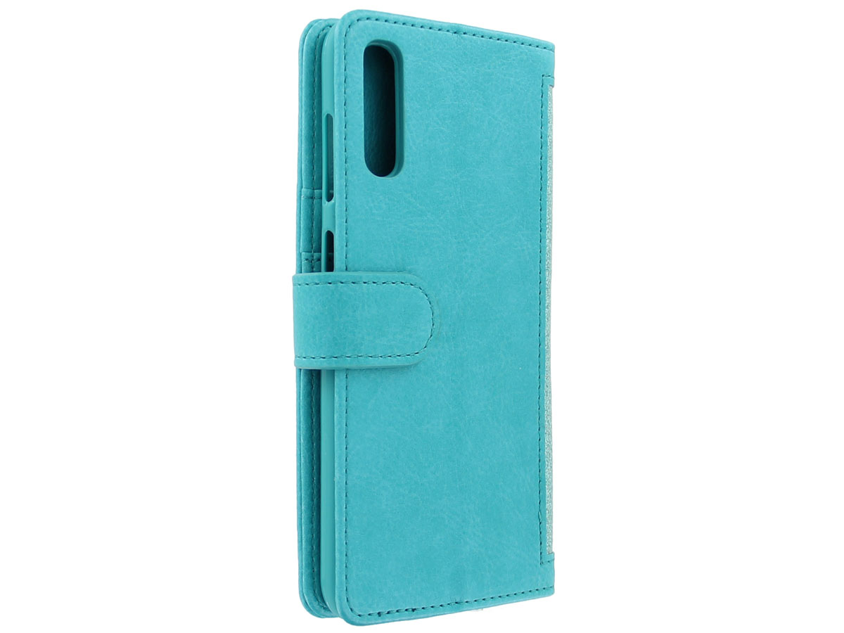 Glitsie Zip Case met Rits Turquoise - Samsung Galaxy A70 hoesje