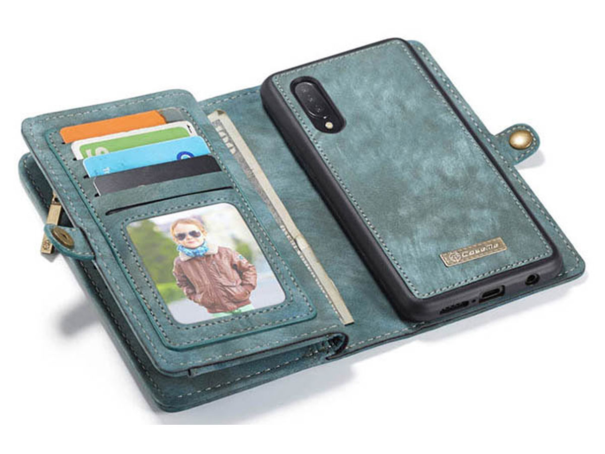 CaseMe 2in1 Wallet Ritsvak Case Blauw - Samsung Galaxy A70 Hoesje
