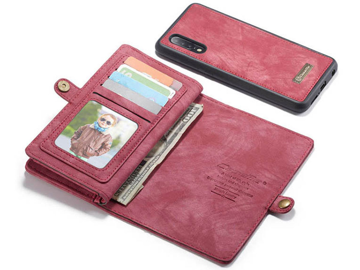 CaseMe 2in1 Wallet Ritsvak Case Rood - Samsung Galaxy A70 Hoesje