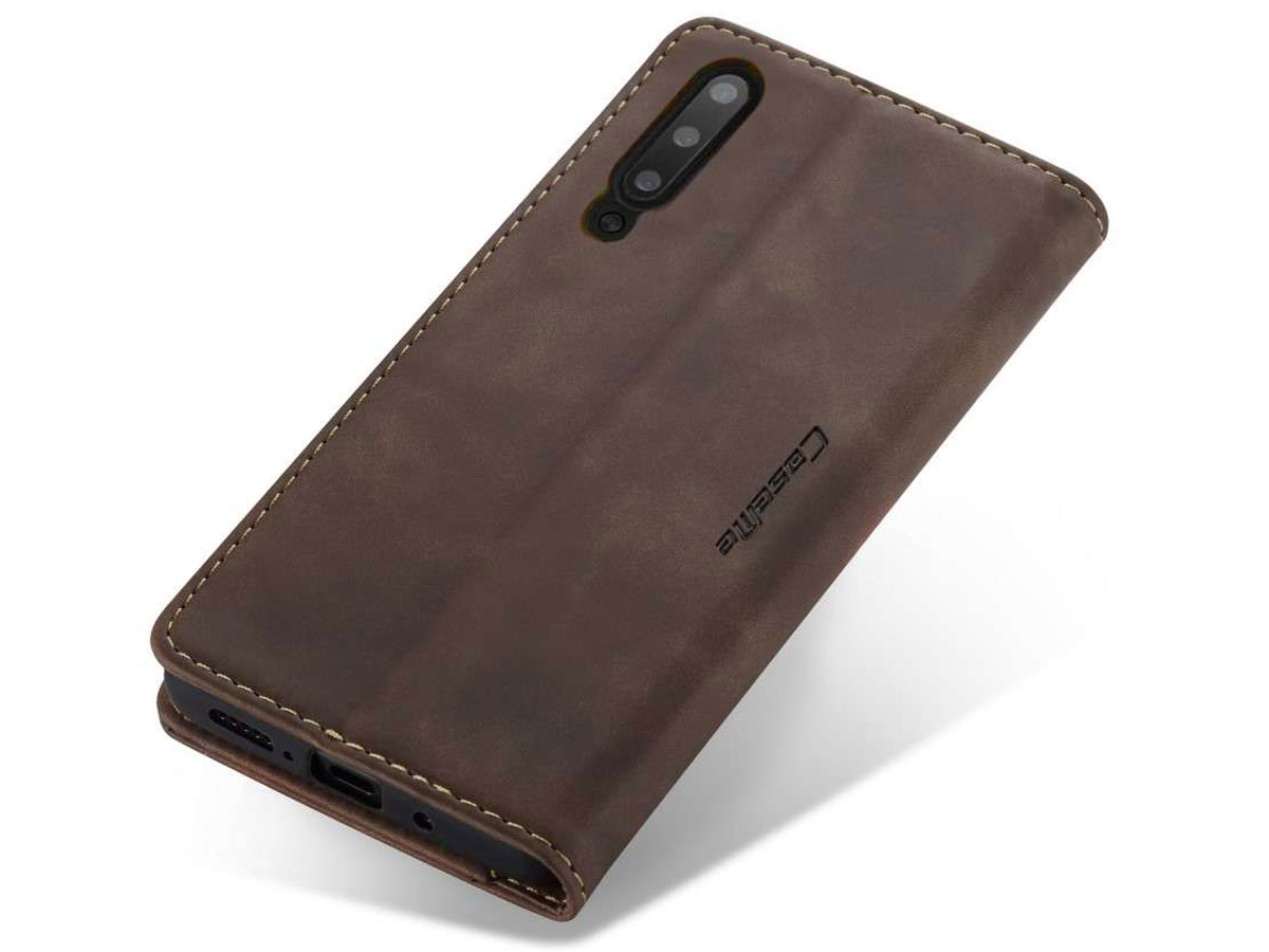 CaseMe Vintage BookCase Bruin - Samsung Galaxy A70 hoesje