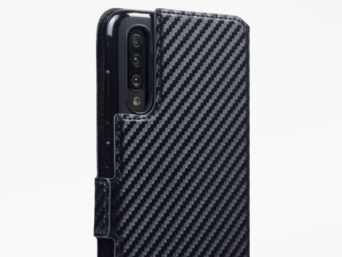 CaseBoutique Slim Wallet Case Carbon - Galaxy A70 hoesje