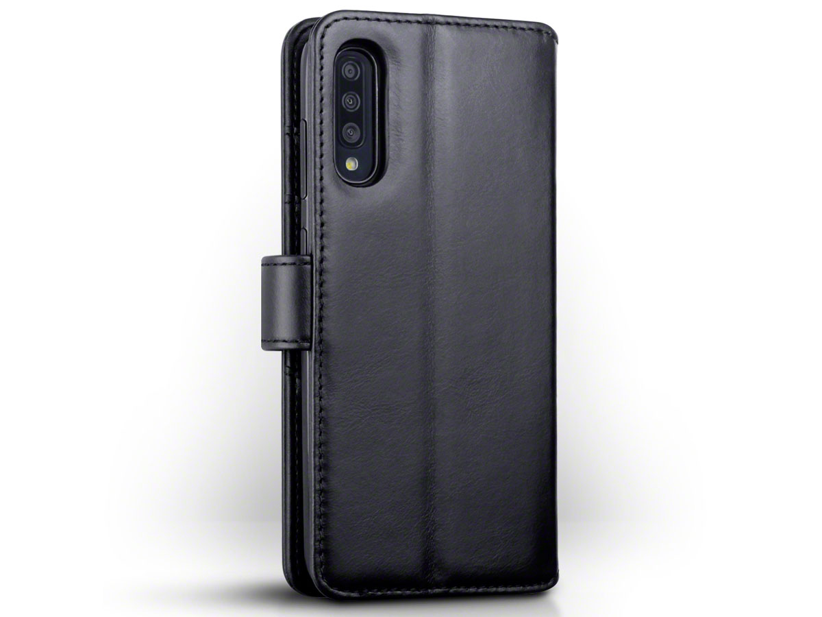 CaseBoutique Wallet Case Zwart Leer - Galaxy A70 hoesje