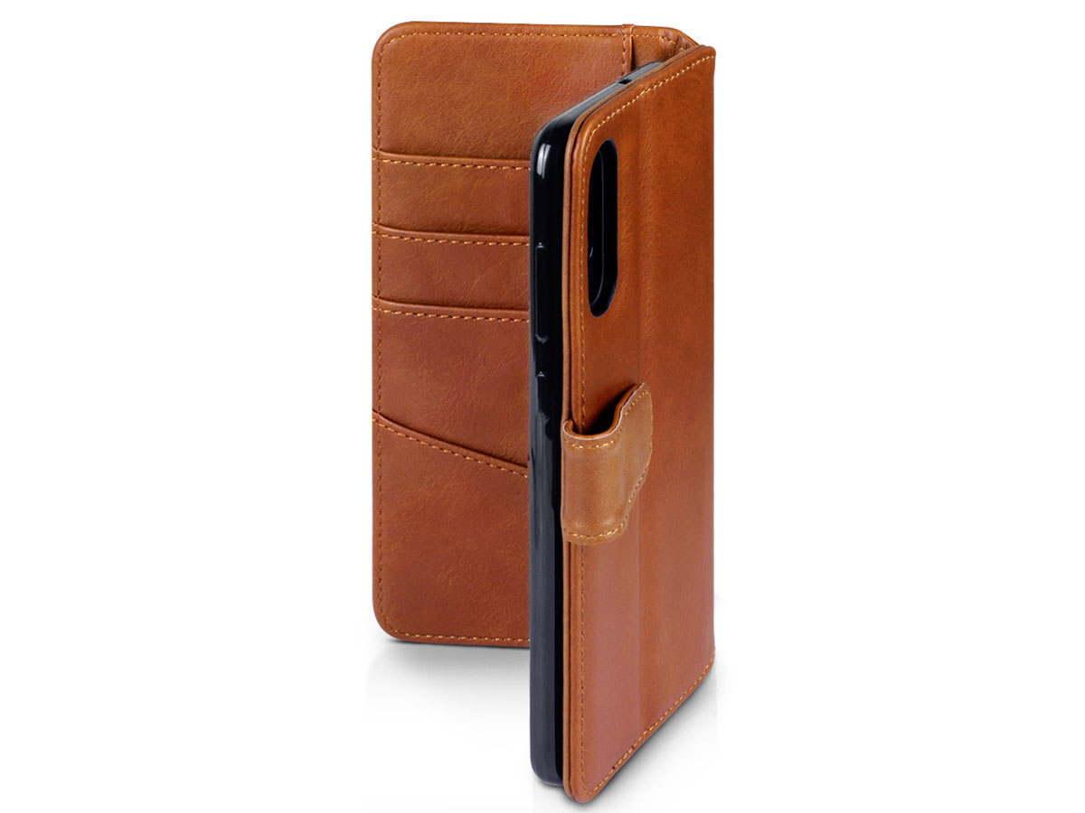 CaseBoutique Wallet Case Cognac Leer - Galaxy A70 hoesje