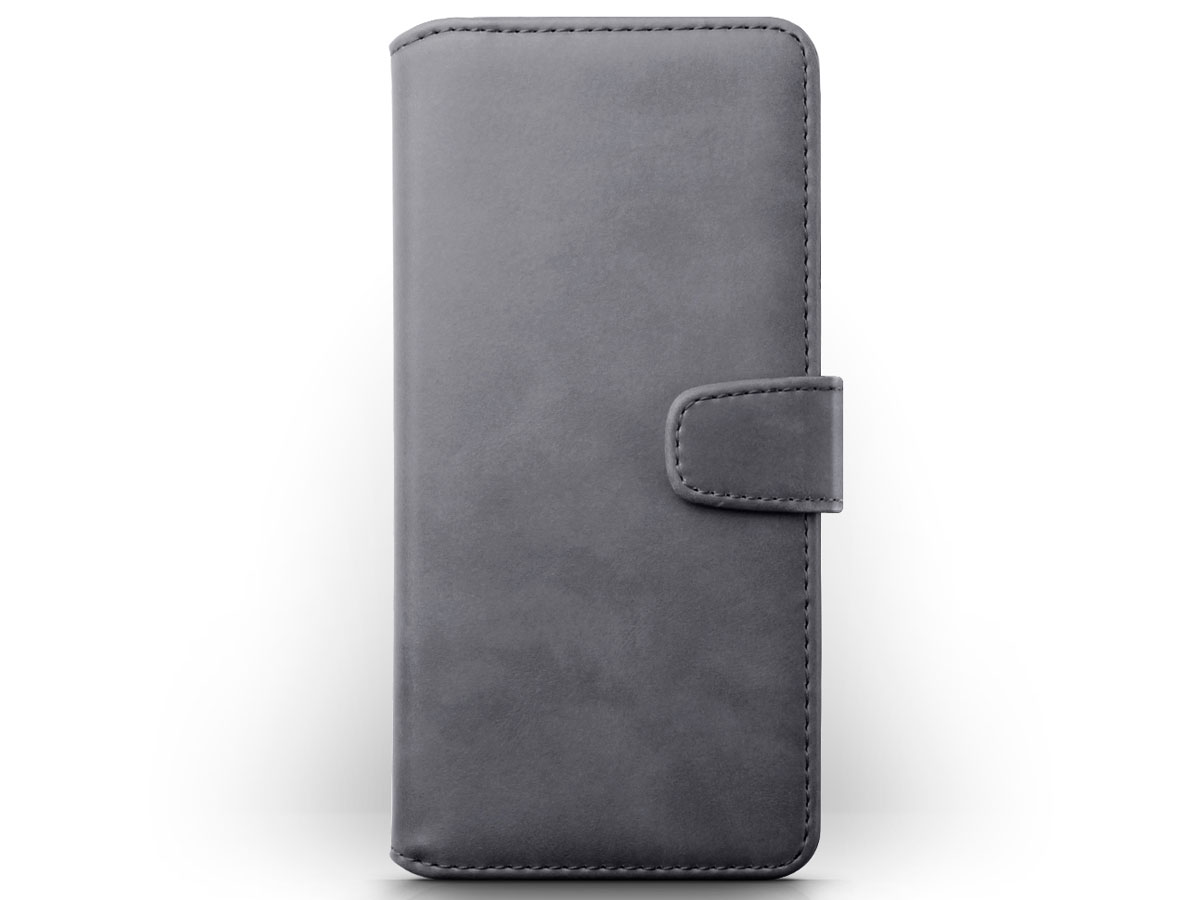 CaseBoutique Wallet Case Grijs Leer - Galaxy A70 hoesje