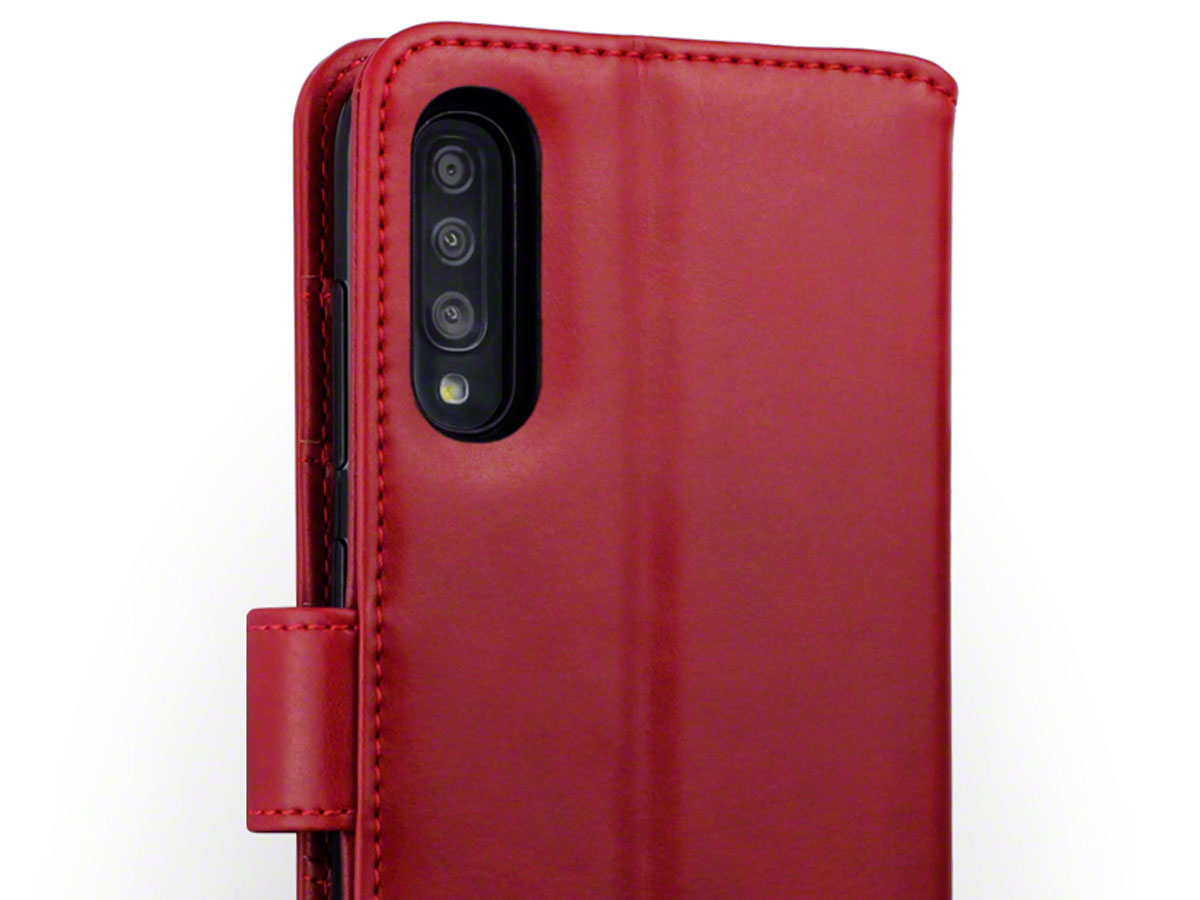 CaseBoutique Wallet Case Rood Leer - Galaxy A70 hoesje