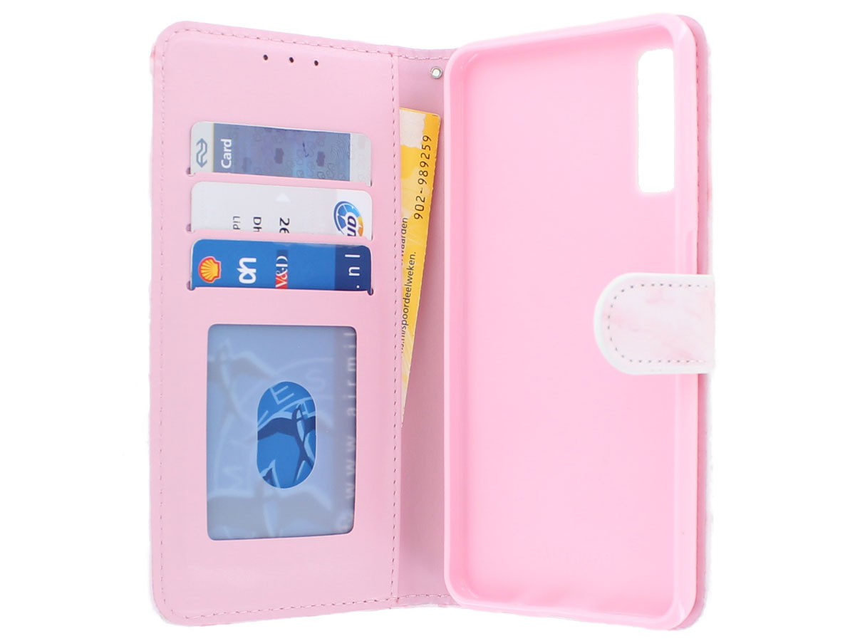 Book Case Pink Marble - Samsung Galaxy A7 2018 hoesje
