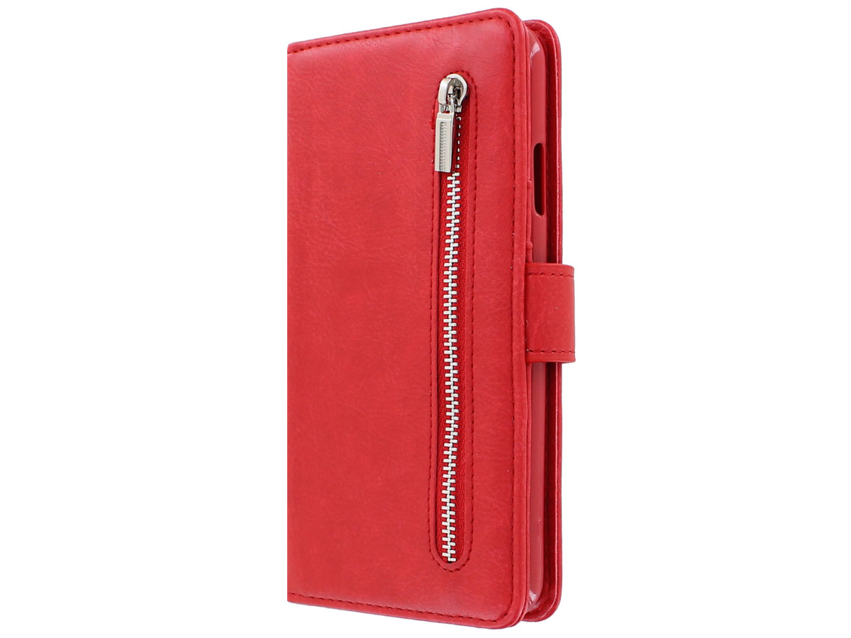 Zipper Book Case Rood - Samsung Galaxy A7 2018 hoesje